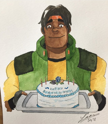 Hunk watercolour. 2018.