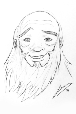 Uncle Iroh pencil sketch. 2020