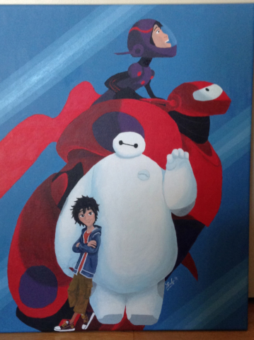 Big Hero 6 acrylic painting. 2016.