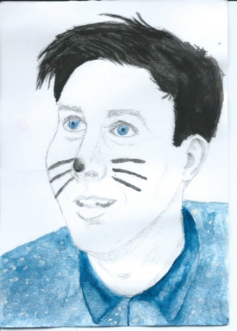 Phil Lester pencil and watercolour piece. 2017.