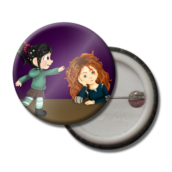 Vanellope & Merida Button Pin